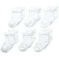 thumbnail image 1 of Gerber Baby Unisex 6 Pack Socks, White, 0-3 Months, 1 of 7