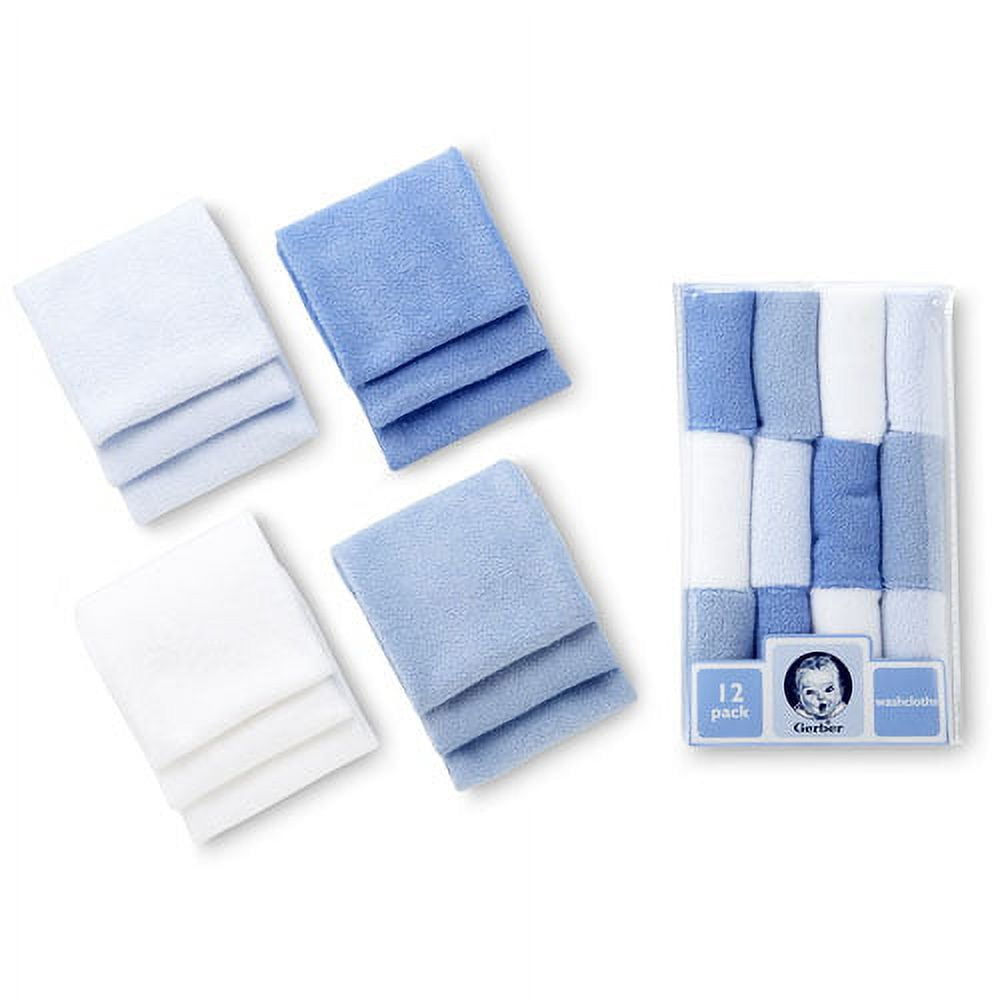 Gerber Baby Washcloths 12Pack, in Blue