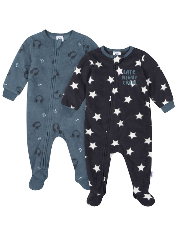 Baby and Toddler Boy 2pc Footed Blanket Sleepers, Sizes (0-3 Months - 5T)