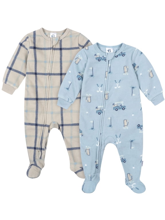 Baby and Toddler Boy 2pc Footed Blanket Sleepers, Sizes (0-3 Months - 5T)