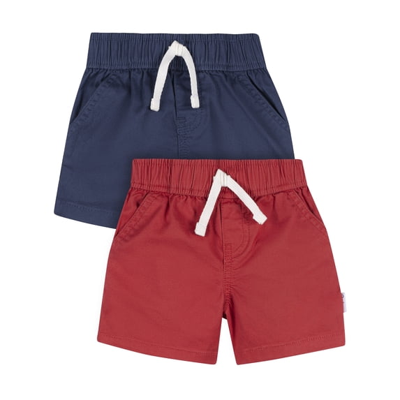 Gerber Baby and Toddler Boy 2pc Woven Short Set, Sizes (0-3 Months - 5T)