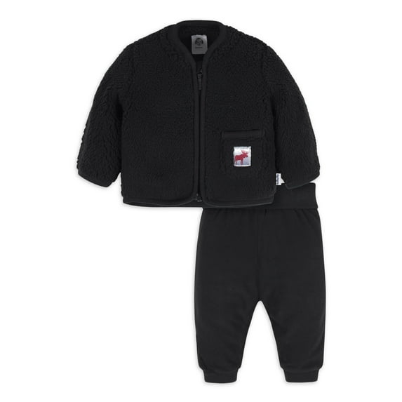 Gerber Baby and Toddler Boy Casual Sherpa Jacket & Jogger Pant Outfit Set, 2-Piece, Sizes 0/3M-5T