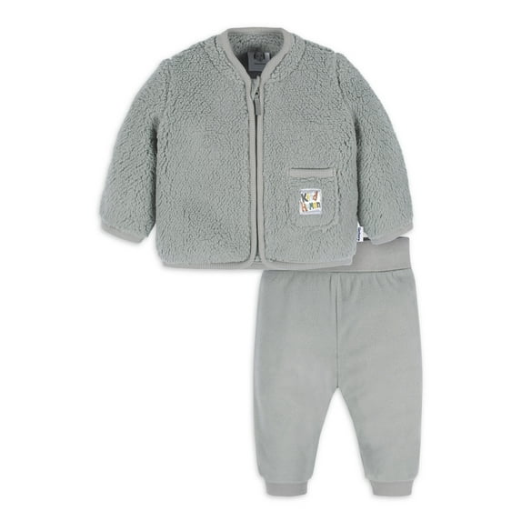 Gerber Baby and Toddler Boy Casual Sherpa Jacket & Jogger Pant Outfit Set, 2-Piece, Sizes 0/3M-5T