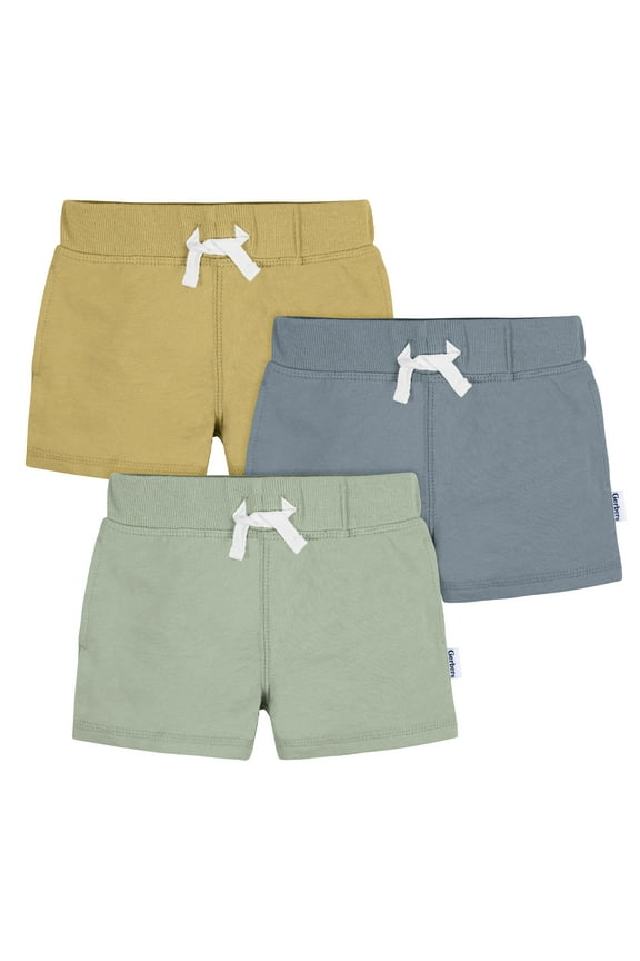 Baby and Toddler Boy Knit Shorts, 3-Pack, Sizes 0/3 Months - 5T