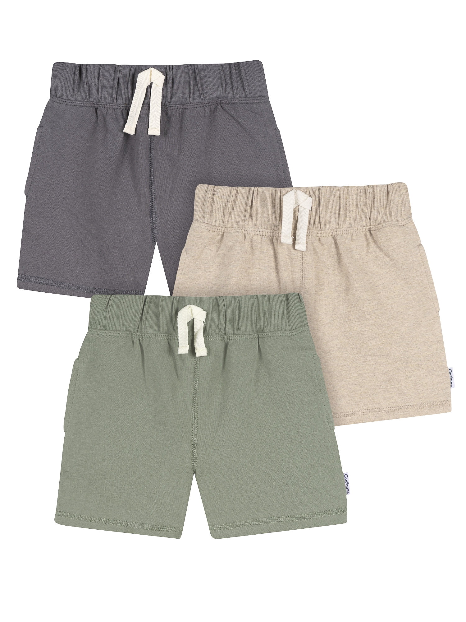Gerber Baby and Toddler Boy Knit Shorts, 3-Pack, Sizes 0/3 Months - 5T