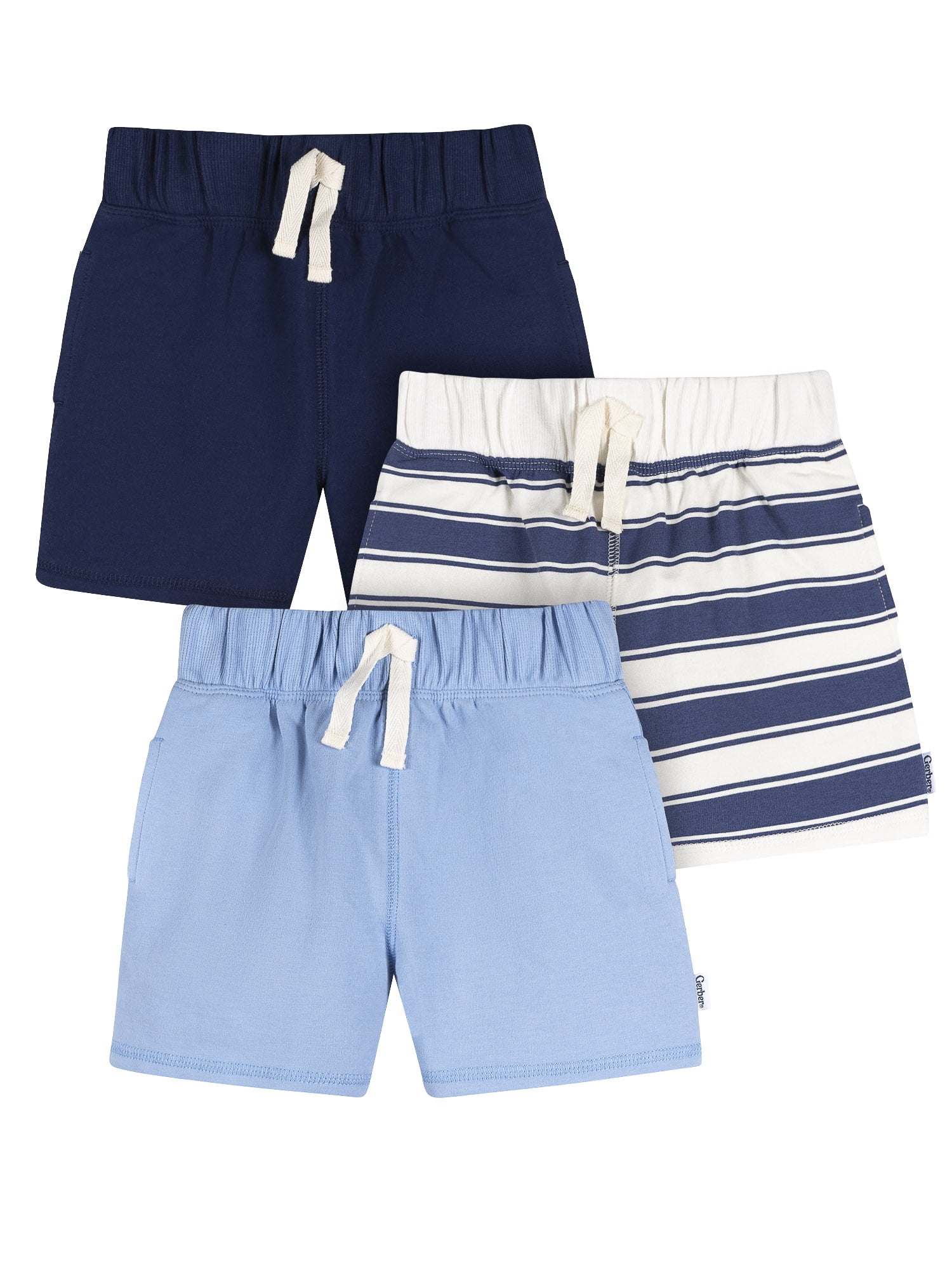 Gerber Baby and Toddler Boy Knit Shorts, 3-Pack, Sizes 0/3 Months - 5T