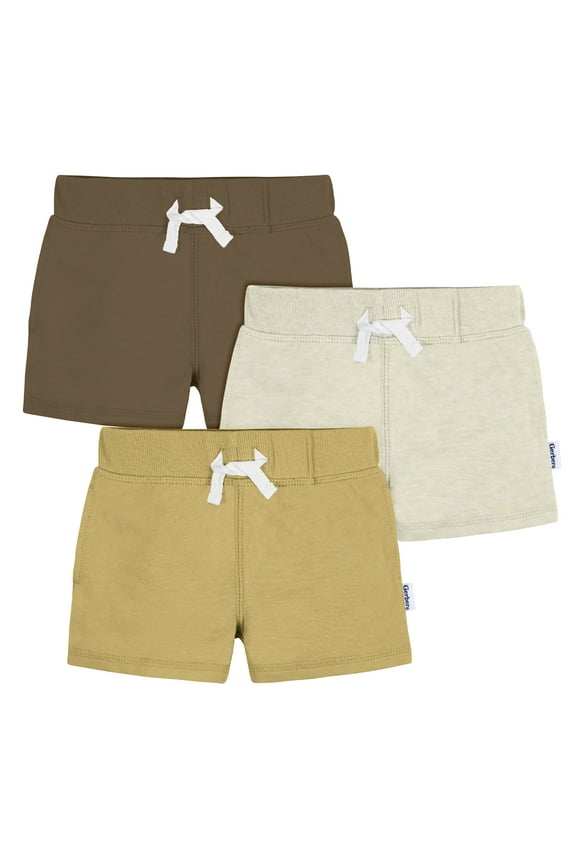 Baby and Toddler Boy Knit Shorts, 3-Pack, Sizes 0/3 Months - 5T