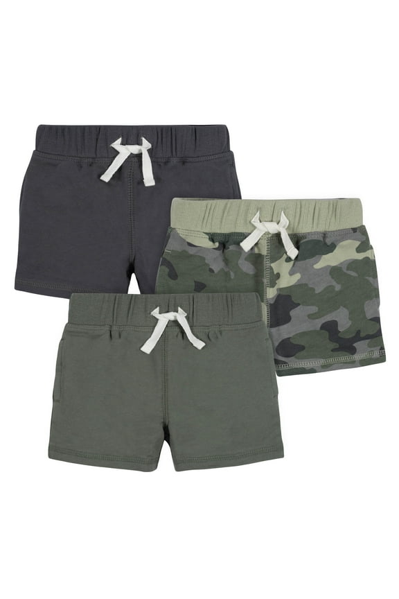 Baby and Toddler Boy Pull-On Knit Shorts, 3 Pack, Sizes 0-3 Months - 5T