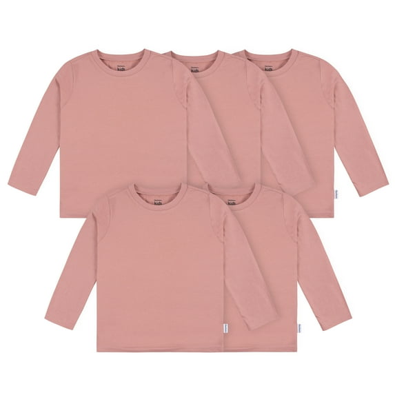 Gerber Baby and Toddler Gender Neutral Premium Long Sleeve T-Shirts, 5 Pack, Sizes 6-9 Months - 5T