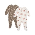 thumbnail image 1 of Gerber Baby and Toddler Girl 2pc Footed Blanket Sleepers, Sizes (0-3 Months - 5T), 1 of 17
