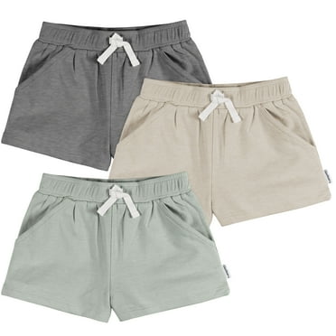 Gerber Baby and Toddler Girl Knit Shorts, 3-Pack, Sizes 0/3 Months - 5T