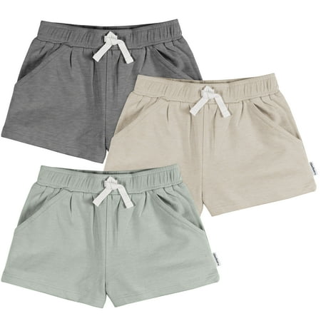 Gerber Baby and Toddler Girl Knit Shorts, 3-Pack, Sizes 0/3 Months - 5T