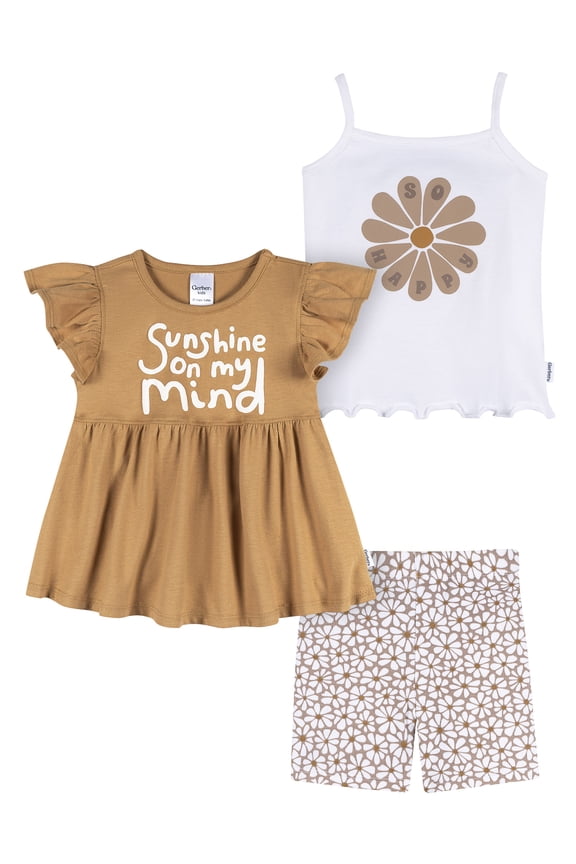 Baby and Toddler Girl Playwear Outfit set, 3-Piece, Sizes 12 Months-5T