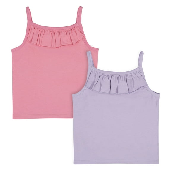 Gerber Baby and Toddler Girl Sleeveless Tops, 2 Pack, Sizes 12 Months - 5T