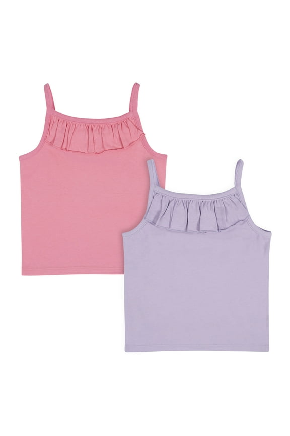 Baby and Toddler Girl Sleeveless Tops, 2 Pack, Sizes 12 Months - 5T