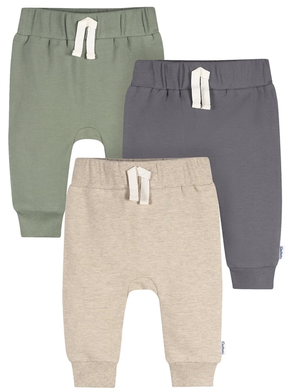 Baby and Toddler Neutral Joggers, 3-Pack, Sizes 0/3 Months - 5T