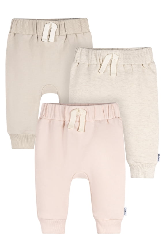 Baby and Toddler Neutral Joggers, 3-Pack, Sizes 0/3 Months - 5T