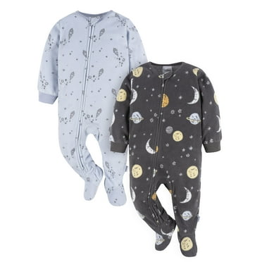 Gerber Baby and Toddler Neutral Microfleece Blanket Sleeper Pajamas, 2-Pack, Sizes 0/3 Months -5T