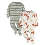 Gerber Baby and Toddler Neutral Microfleece Blanket Sleeper Pajamas, 2-Pack, Sizes 0/3 Months -5T