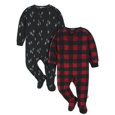 Gerber Baby and Toddler Neutral Microfleece Blanket Sleeper Pajamas, 2-Pack, Sizes 0/3 Months -5T