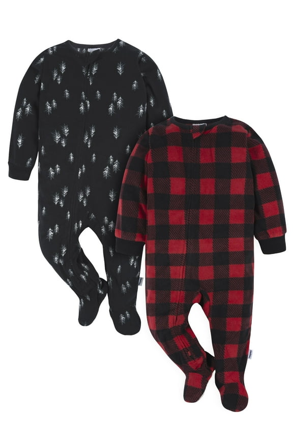 Baby and Toddler Neutral Microfleece Blanket Sleeper Pajamas, 2-Pack, Sizes 0/3 Months -5T
