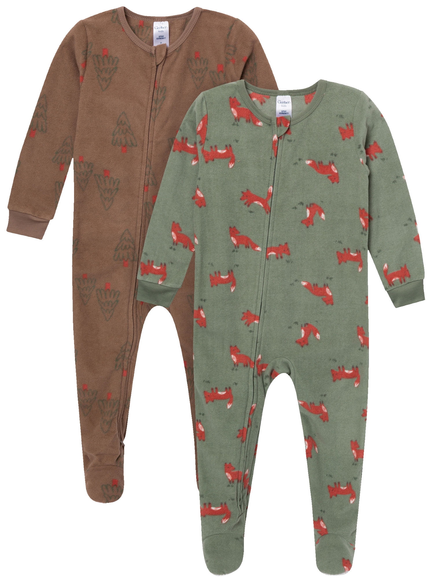 Gerber Baby and Toddler Neutral Microfleece 2-Way Zipper Blanket Sleeper Pajamas, 2-Pack, Sizes 0/3 Months - 5T