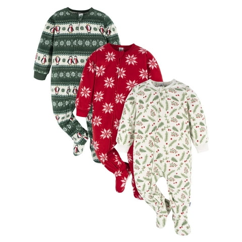 Gerber Baby and Toddler Neutral Microfleece Blanket Sleeper Pajamas, 3-Pack, Sizes 0/3 Months -5T
