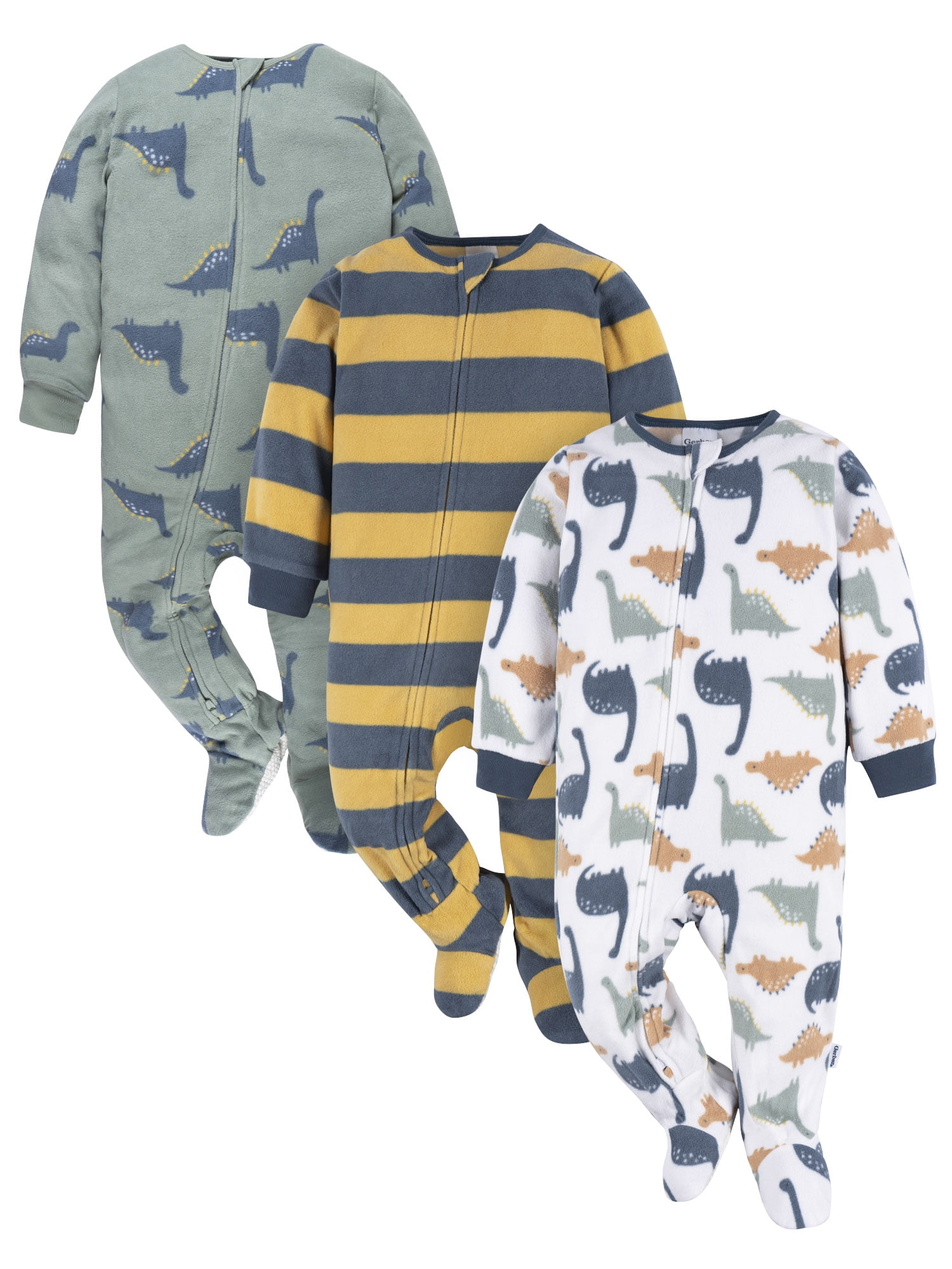 Walmart Deal of Gerber Microfleece Blanket Sleeper Pajamas - 3-Pack