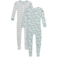 thumbnail image 1 of Gerber Baby and Toddler Neutral Tight Fitting Footed Unionsuits, 2-Pack, Sizes 0/3 Months - 5T, 1 of 8