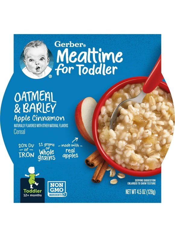 Gerber Breakfast Buddies, Apple Cinnamon with Real Fruit Toddler Cereal, 4.5 oz Tray