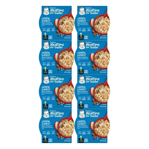 Gerber Breakfast Buddies Hot Cereal with Real Fruit, Apple Cinnamon, 4.5 oz. Tray (Pack of 8)