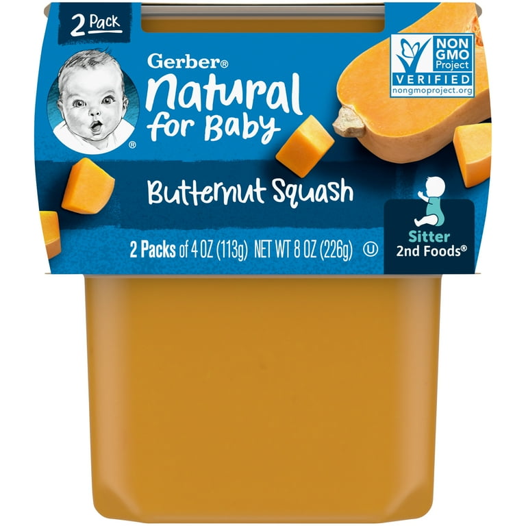 Gerber Bundle 6 Pack Stage 2 Butternut Squash and Gerber Variety pack 4 banana Strawberry Apple Cereal Snack