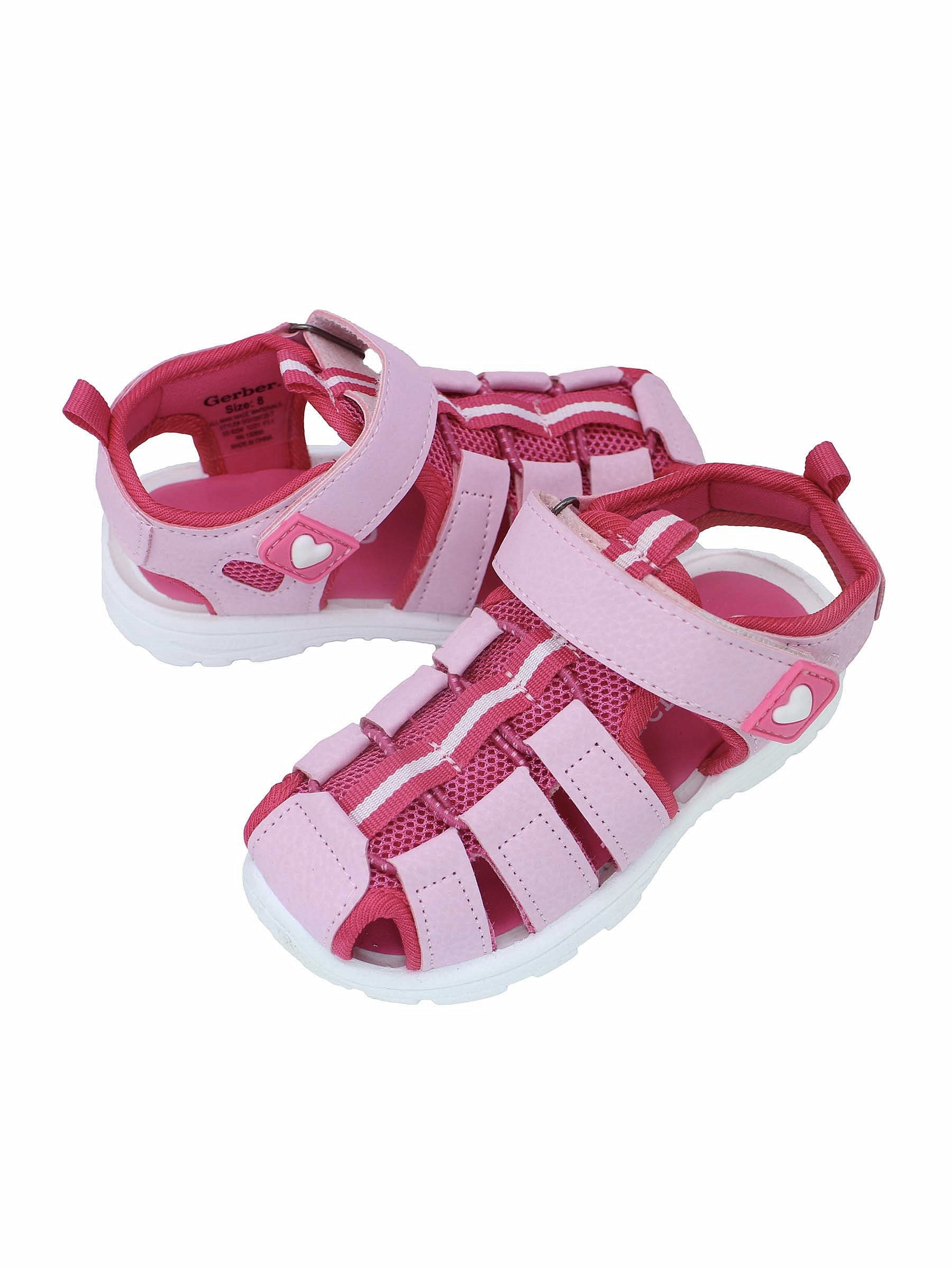 Gerber Caged Closed Toe Athletic Sandals Pink Girls Walmart
