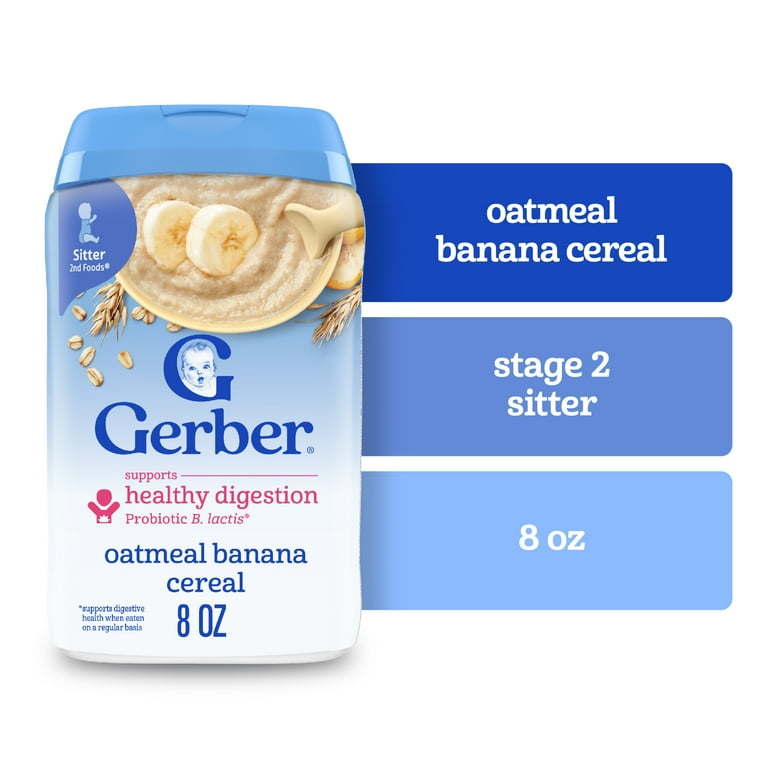 Gerber Stage Baby Food, Oatmeal Banana Cereal, Baby Oatmeal