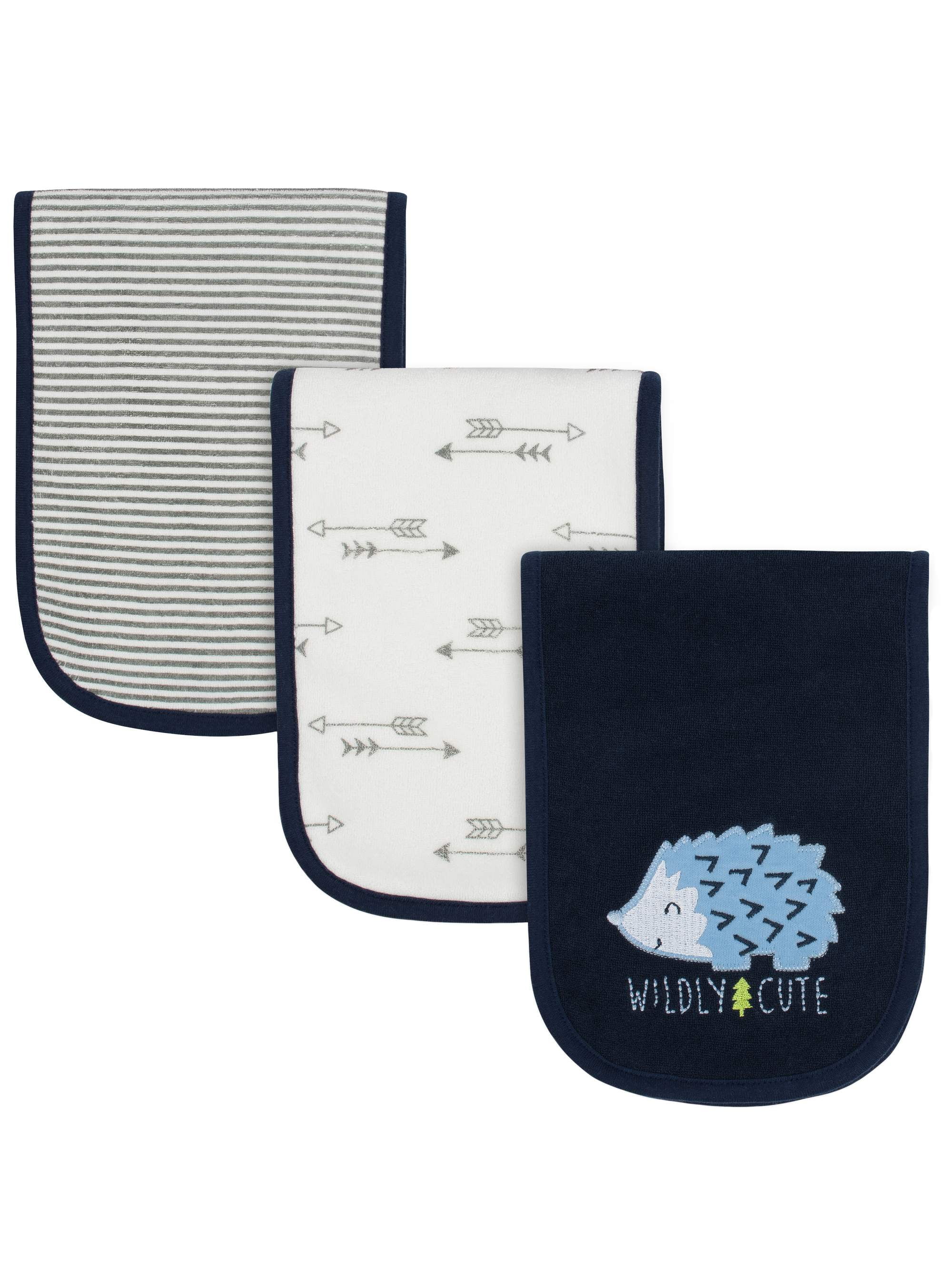 Gerber Cotton Burp Cloth, 3pk, Blue, Boys