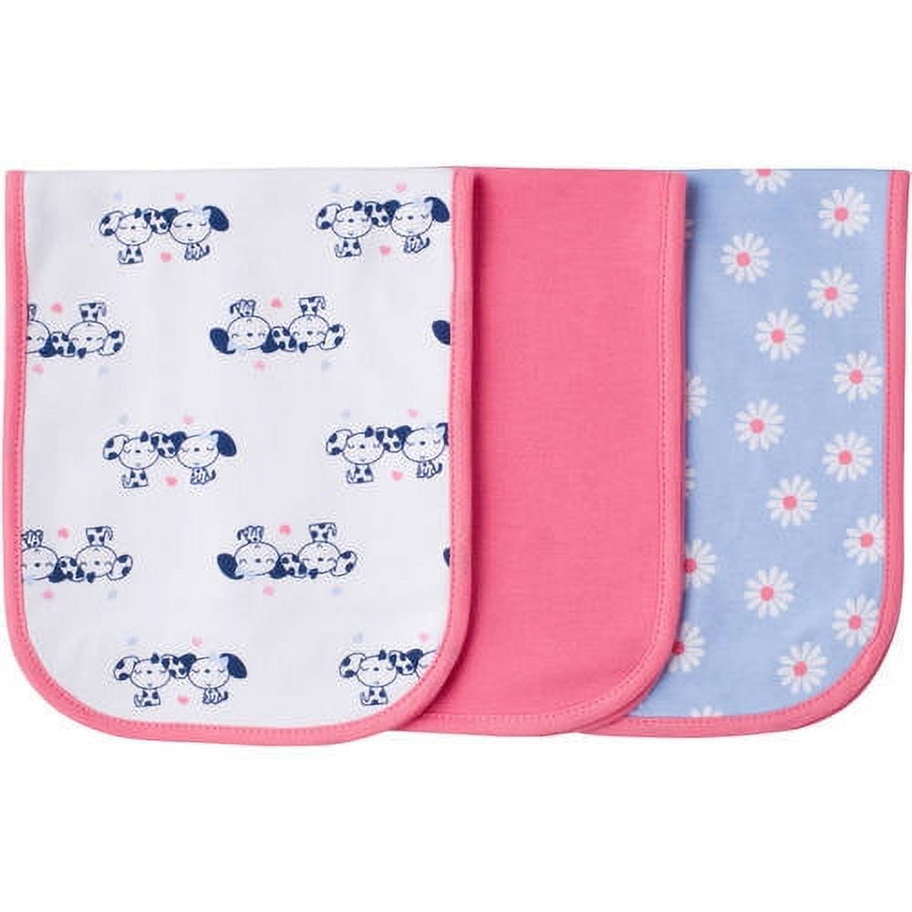 Gerber Cotton Burp Cloth, 3pk Girls