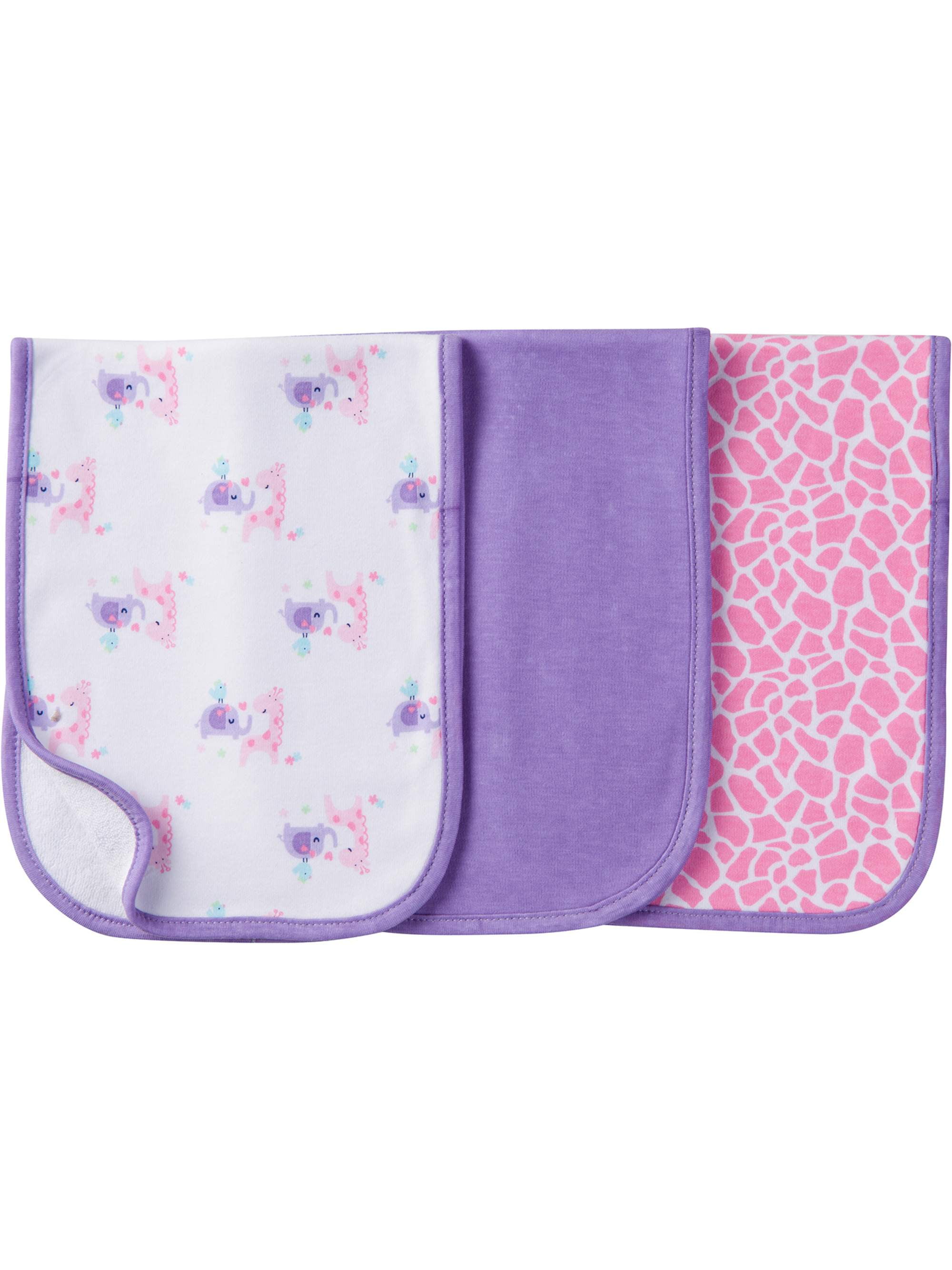 Gerber Cotton Burp Cloth, 3pk Girls