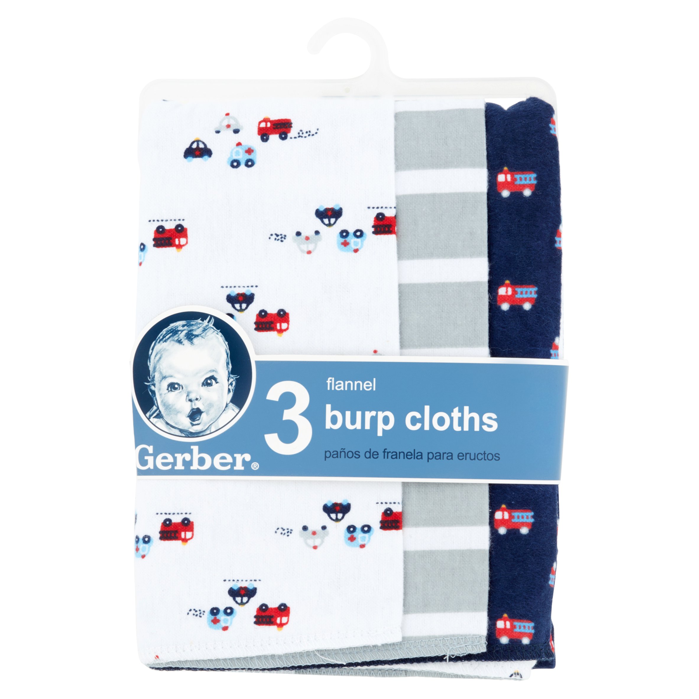 Gerber Cotton Burp Cloth, 3pk Unisex