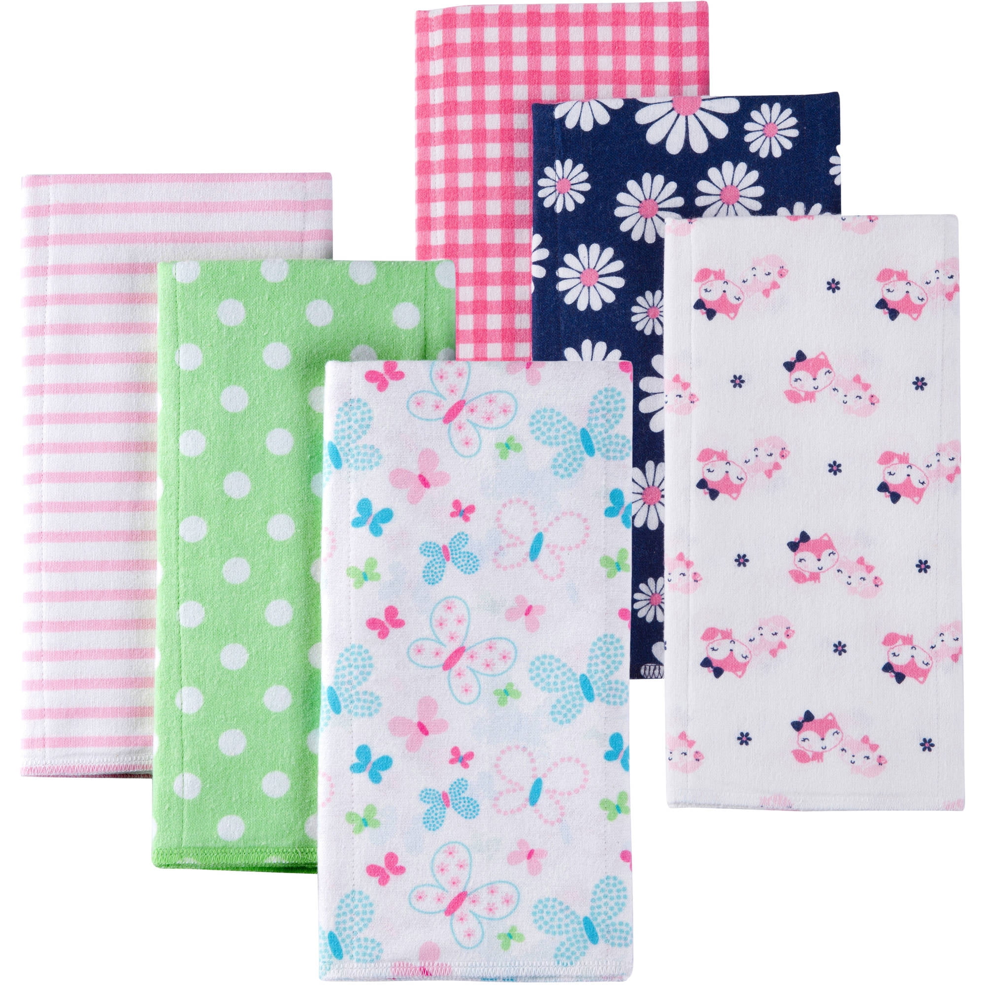 Gerber Cotton Burp Cloth, 6pk, Girls