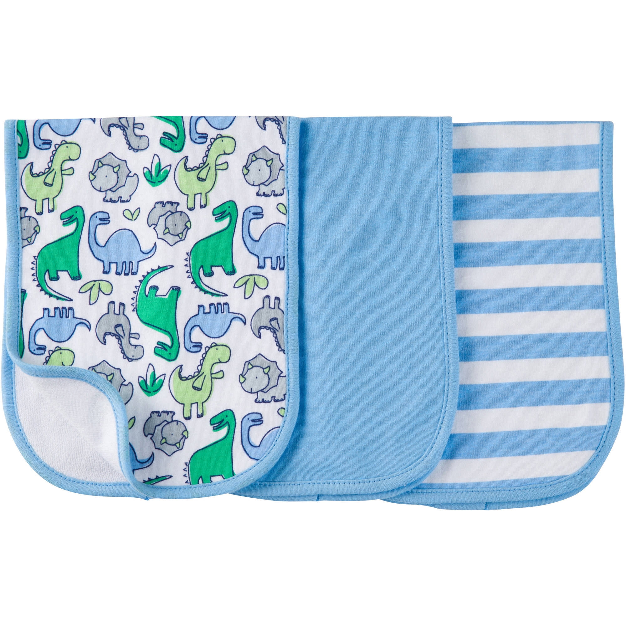 Gerber Cotton and Polyester Burp Cloth, 3pk Boys