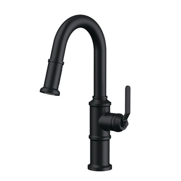 Gerber D150537 Kinzie 1.75 GPM Single Hole Pull Down Bar Faucet - Black