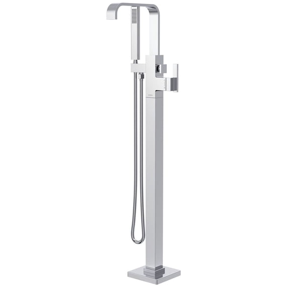 Gerber D300544T Square Floor Mounted Tub Filler - Chrome