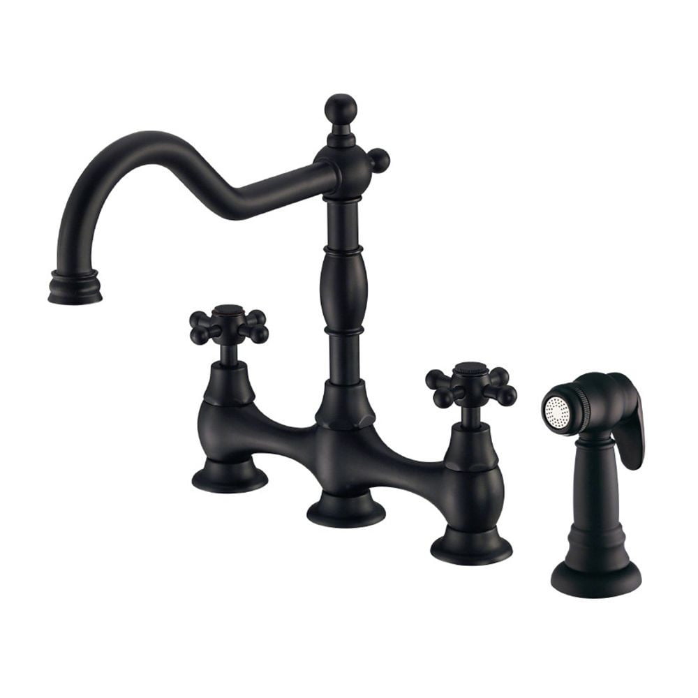 Gerber D404457BS Opulence 2-Handle Bridge Kitchen Faucet w/ Spray ...