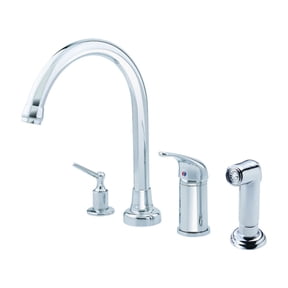 Gerber D409112 Melrose One-Handle High-Rise Kitchen Faucet with Soap Dispenser & Spray 1.75 GPM Aeration/2.2 GPM Spray Chrome