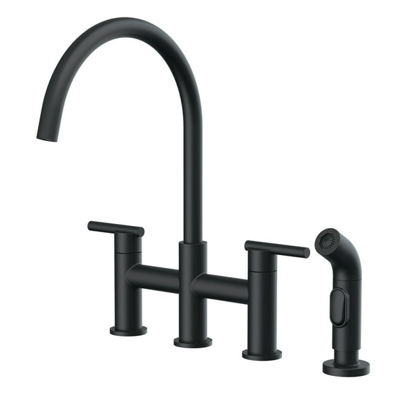 Gerber D424458 Parma 1.75 GPM Deck Mounted Bridge Faucet - Black