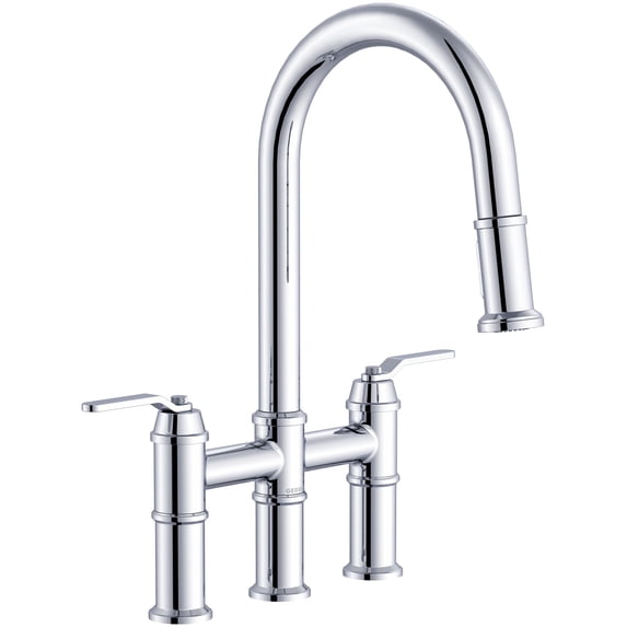 Gerber D434437 Kinzie 1.75 GPM Widespread Bridge Pull Down Kitchen Faucet - Chrome