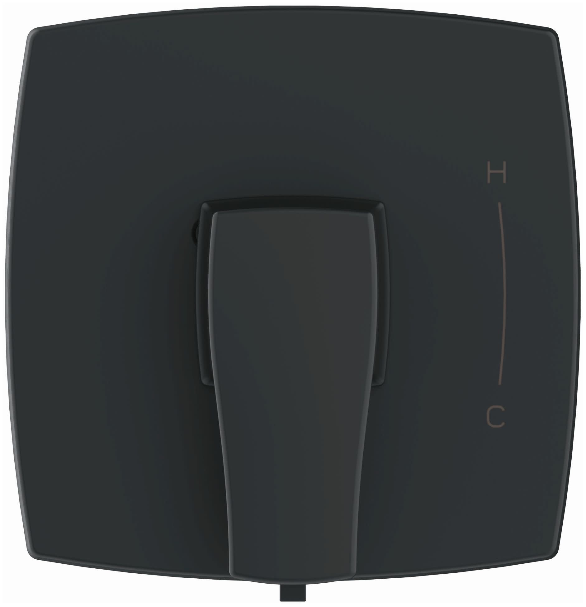 Satin Black Wall-Mounted Lever Valve Trim Kit