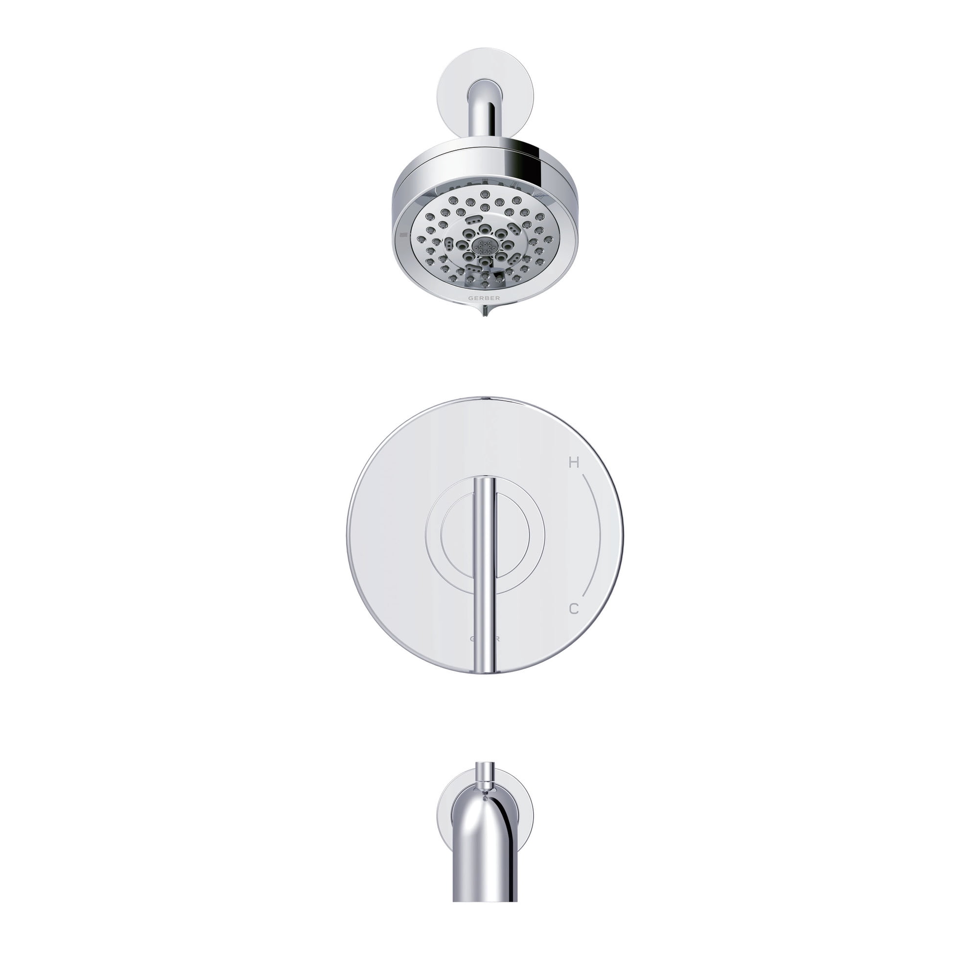 Gerber Lemora Tub & Shower Trim Kit In Satin Black - Includes Diverter, 6" Shower Arm, For Use With Treysta Rough-In Valve (Valve Sold Separately)