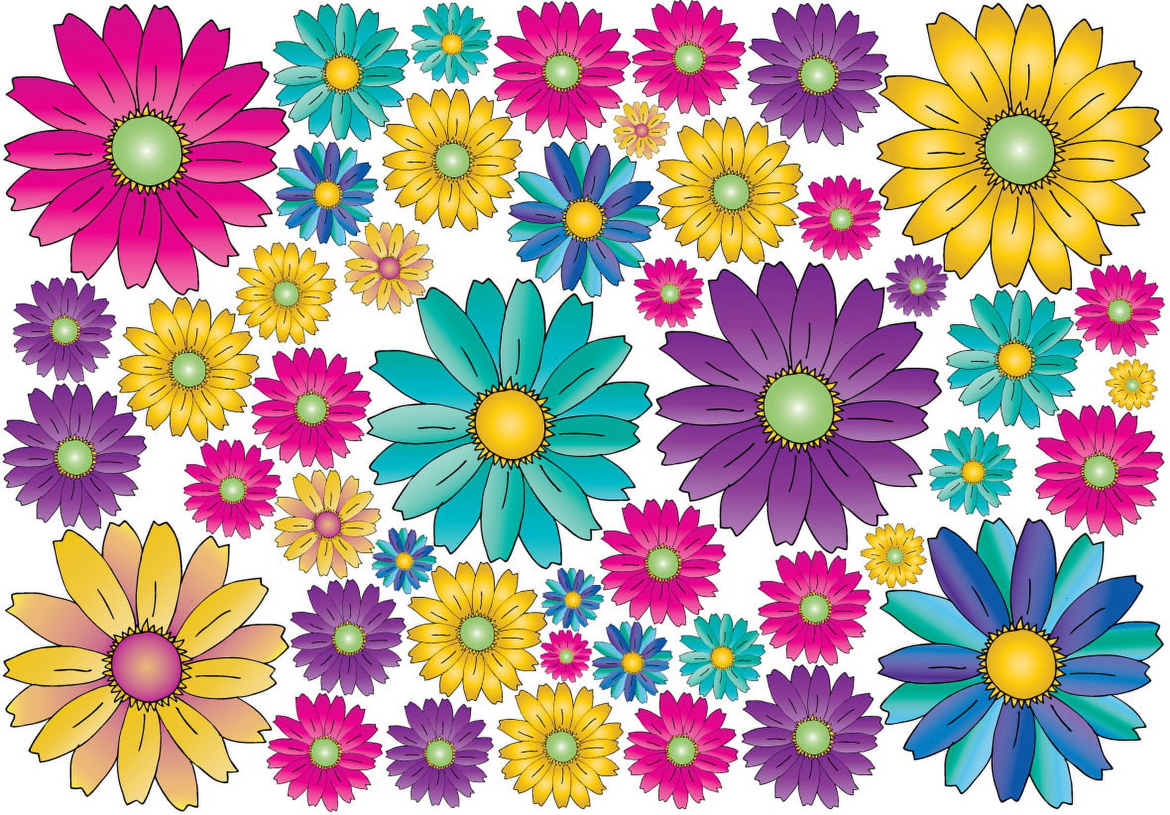 Gerber Daisy Flower Wall Decals Stickers Multicolored Gerber Decor by Presto Chango Decor