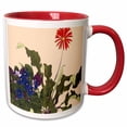 thumbnail image 1 of 3drose, Gerber Daisy in Bright Orange Red and Saintpaulia or African Violet, 15oz Two-tone Red Mug, 1 of 6